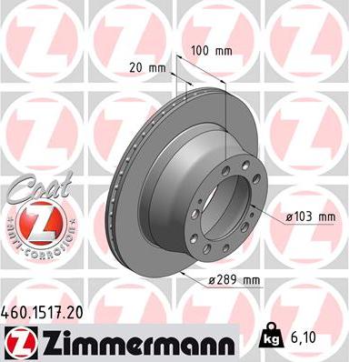 Zimmermann 460.1517.20 - Kočioni disk www.molydon.hr