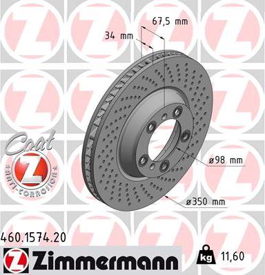 Zimmermann 460.1574.20 - Kočioni disk www.molydon.hr