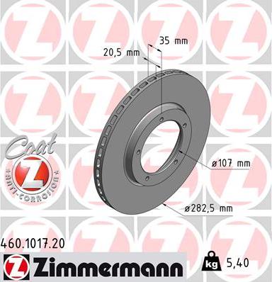Zimmermann 460.1017.20 - Kočioni disk www.molydon.hr