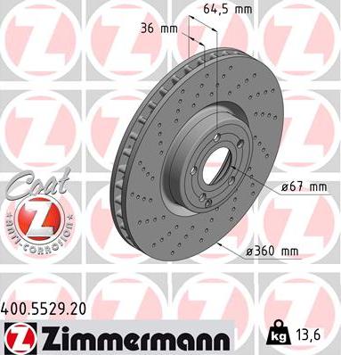 Zimmermann 400.5529.20 - Kočioni disk www.molydon.hr