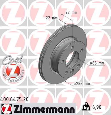 Zimmermann 400.6475.20 - Kočioni disk www.molydon.hr