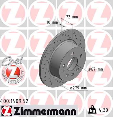 Zimmermann 400.1409.52 - Kočioni disk www.molydon.hr