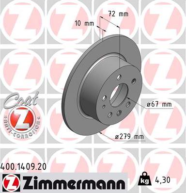 Zimmermann 400.1409.20 - Kočioni disk www.molydon.hr