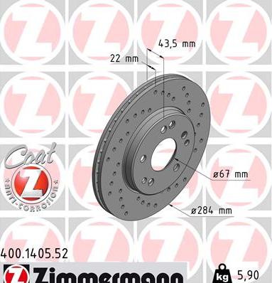 Zimmermann 400.1405.52 - Kočioni disk www.molydon.hr