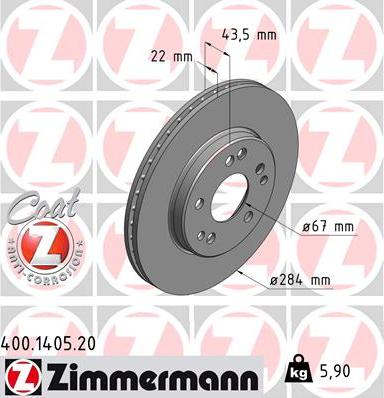 Zimmermann 400.1405.20 - Kočioni disk www.molydon.hr