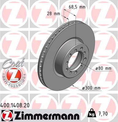 Zimmermann 400.1408.20 - Kočioni disk www.molydon.hr