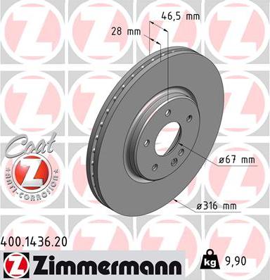 Zimmermann 400.1436.20 - Kočioni disk www.molydon.hr