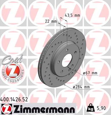 Zimmermann 400.1426.52 - Kočioni disk www.molydon.hr