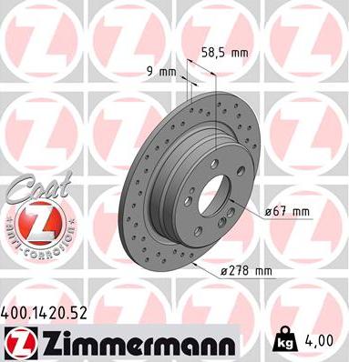 Zimmermann 400.1420.52 - Kočioni disk www.molydon.hr