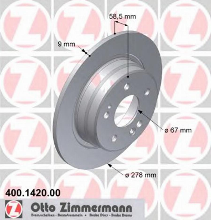 Zimmermann 400 1420 00 - Kočioni disk www.molydon.hr