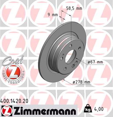 Zimmermann 400.1420.20 - Kočioni disk www.molydon.hr