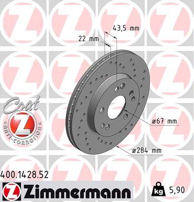 Zimmermann 400.1428.52 - Kočioni disk www.molydon.hr