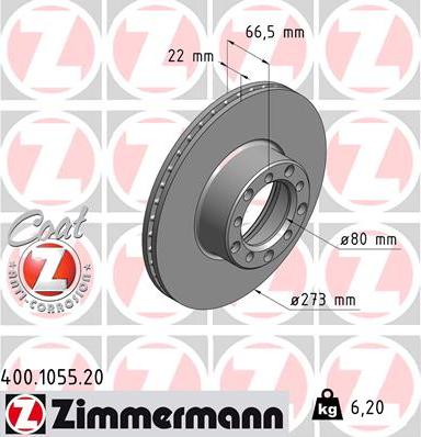 Zimmermann 400.1055.20 - Kočioni disk www.molydon.hr