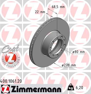 Zimmermann 400.1061.20 - Kočioni disk www.molydon.hr