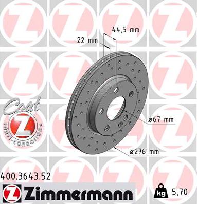 Zimmermann 400.3643.52 - Kočioni disk www.molydon.hr