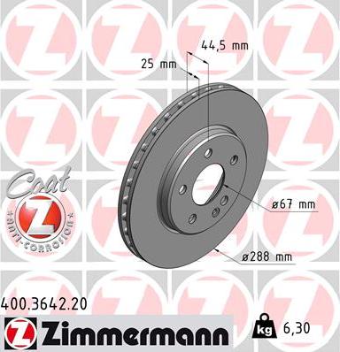 Zimmermann 400.3642.20 - Kočioni disk www.molydon.hr