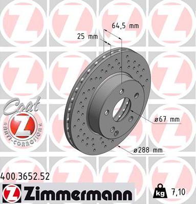 Zimmermann 400.3652.52 - Kočioni disk www.molydon.hr