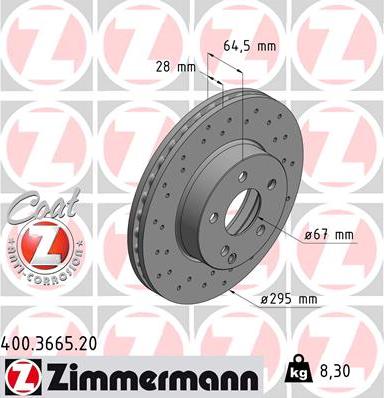 Zimmermann 400.3665.20 - Kočioni disk www.molydon.hr