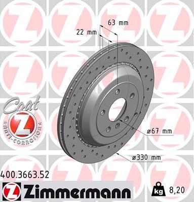 Zimmermann 400.3663.52 - Kočioni disk www.molydon.hr