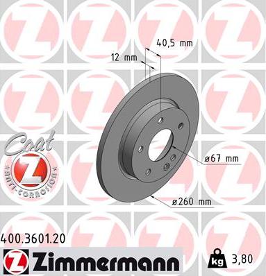 Zimmermann 400.3601.20 - Kočioni disk www.molydon.hr