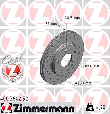 Zimmermann 400.3602.52 - Kočioni disk www.molydon.hr