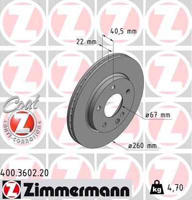 Zimmermann 400.3602.20 - Kočioni disk www.molydon.hr