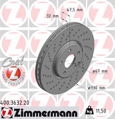 Zimmermann 400.3632.20 - Kočioni disk www.molydon.hr