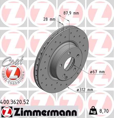 Zimmermann 400.3620.52 - Kočioni disk www.molydon.hr