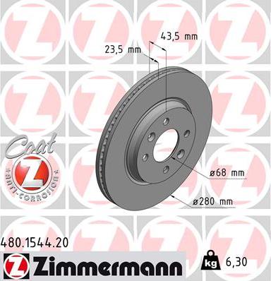 Zimmermann 480.1544.20 - Kočioni disk www.molydon.hr