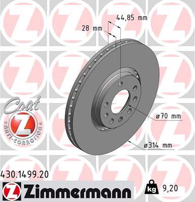 Zimmermann 430.1499.20 - Kočioni disk www.molydon.hr