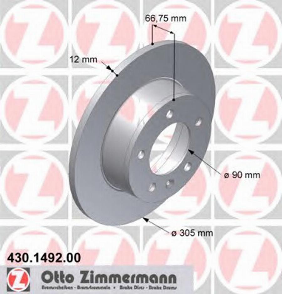 Zimmermann 430 1492 00 - Kočioni disk www.molydon.hr