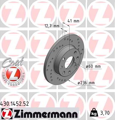 Zimmermann 430.1452.52 - Kočioni disk www.molydon.hr