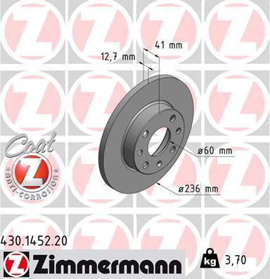 Zimmermann 430.1452.20 - Kočioni disk www.molydon.hr