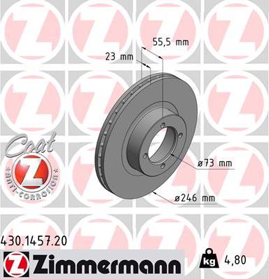 Zimmermann 430.1457.20 - Kočioni disk www.molydon.hr