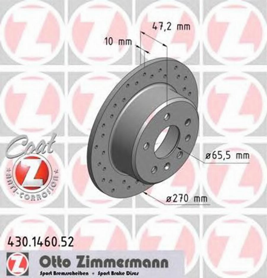 Zimmermann 430.1460.52 - Kočioni disk www.molydon.hr