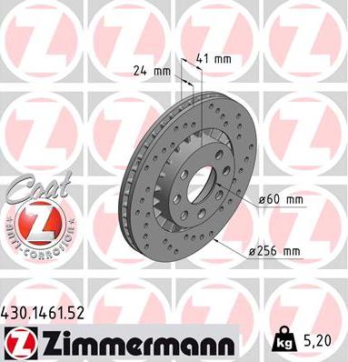 Zimmermann 430.1461.52 - Kočioni disk www.molydon.hr