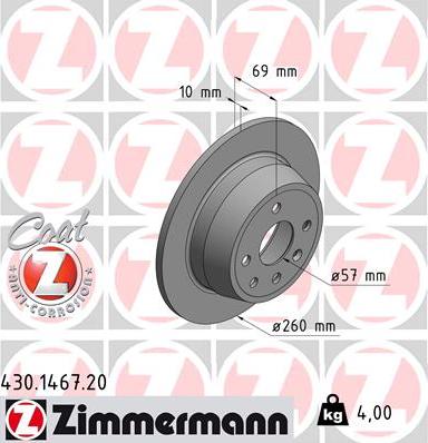 Zimmermann 430.1467.20 - Kočioni disk www.molydon.hr