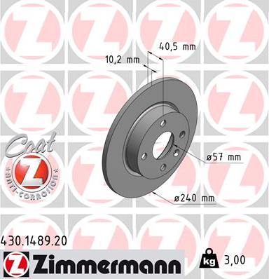 Zimmermann 430.1489.20 - Kočioni disk www.molydon.hr