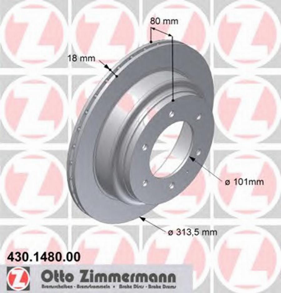 Zimmermann 430 1480 00 - Kočioni disk www.molydon.hr