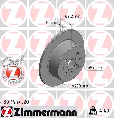 Zimmermann 430.1474.20 - Kočioni disk www.molydon.hr