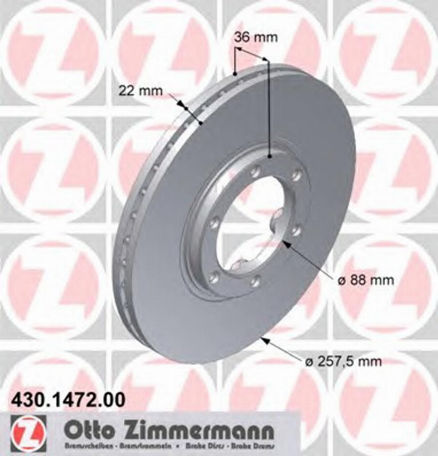 Zimmermann 430.1472.00 - Kočioni disk www.molydon.hr