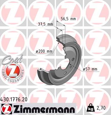 Zimmermann 430.1776.20 - Bubanj kočnica www.molydon.hr