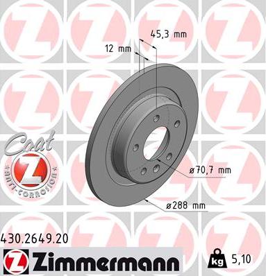 Zimmermann 430.2649.20 - Kočioni disk www.molydon.hr