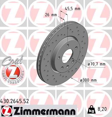 Zimmermann 430.2645.52 - Kočioni disk www.molydon.hr