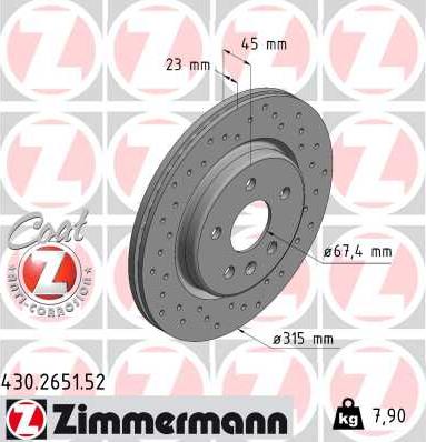 Zimmermann 430.2651.52 - Kočioni disk www.molydon.hr