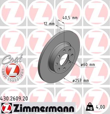 Zimmermann 430.2609.20 - Kočioni disk www.molydon.hr