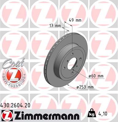 Zimmermann 430.2604.20 - Kočioni disk www.molydon.hr