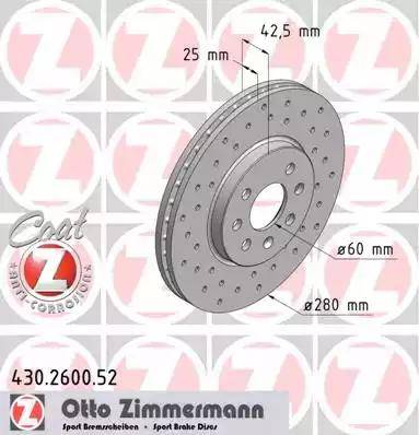 Zimmermann 430.2600.52 - Kočioni disk www.molydon.hr