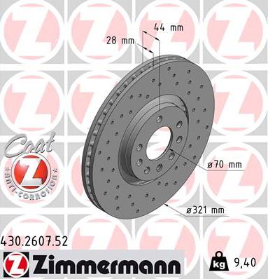 Zimmermann 430.2607.52 - Kočioni disk www.molydon.hr