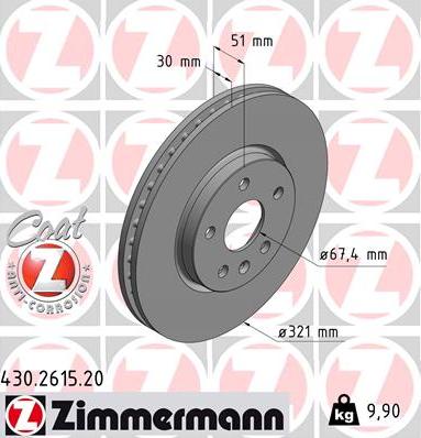 Zimmermann 430.2615.20 - Kočioni disk www.molydon.hr